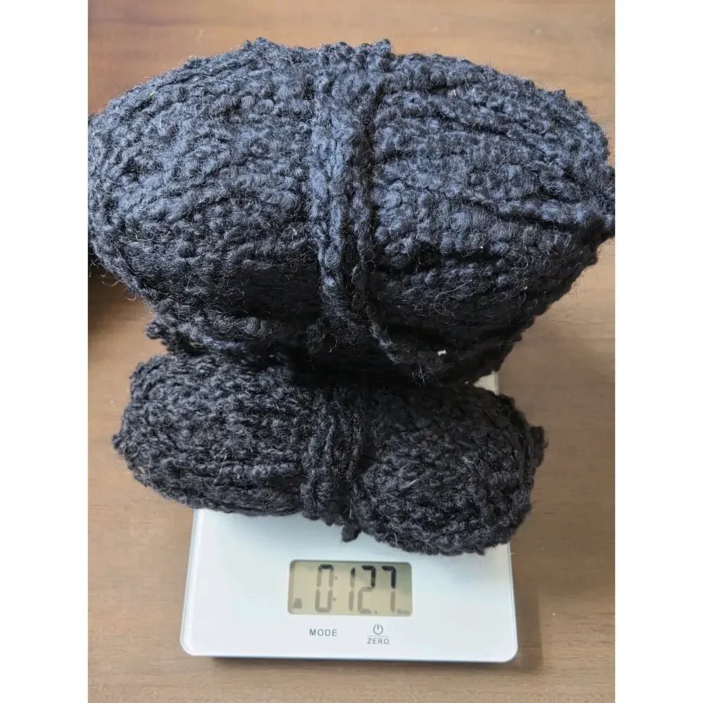 Vtg Fils Anny Blatt Boucl’Anny Black Wool Blend Chunky Novelty Yarn Lot France